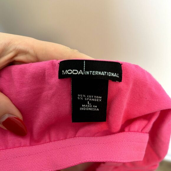 Moda International Womens Sleeveless Color block Mini Dress Size Large Pink - Picture 3 of 13